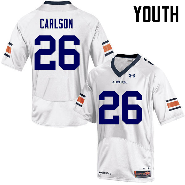 Youth Auburn Tigers #26 Anders Carlson College Football Jerseys-White